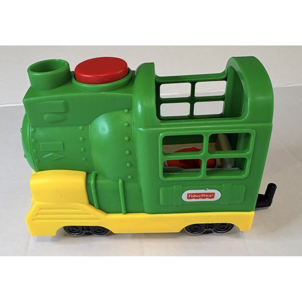 Fisher Price Little People Friendly Passengers Train Engine& Green Recycle Truck
